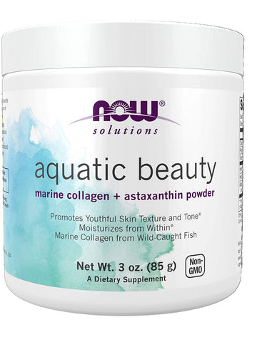 NOW Foods, Aquatic Beauty Marine Collagen + Astaxanthin Powder, 3 oz