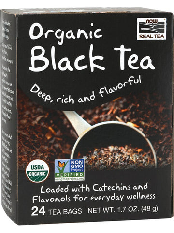 NOW Foods, Organic Black Tea, Deep, Rich and Flavorful, 24 tea bags