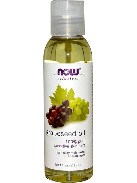 NOW Foods, Grapeseed Oil, 100% Pure Sensitive Skin Care, 4 fl oz