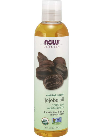 NOW Foods, Jojoba Oil, Organic, 100% Pure Moisturizing Oil, 8 fl oz