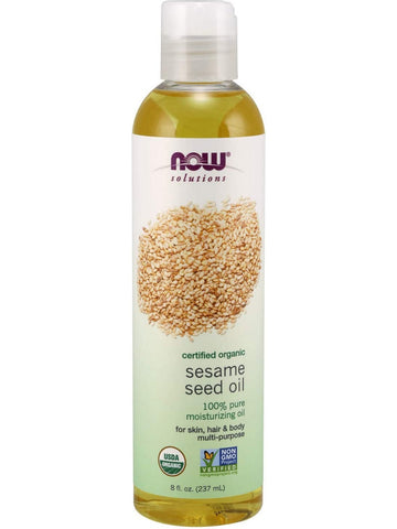 NOW Foods, Sesame Seed Oil, Organic, 100% Pure Moisturizing Oil, 8 fl oz