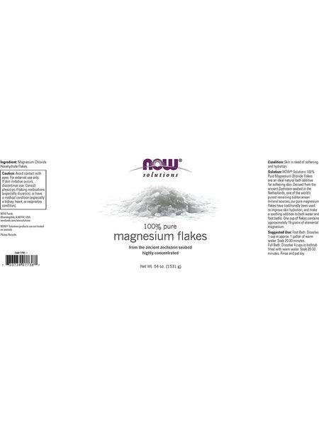 NOW Foods, Magnesium Flakes, 100% Pure, 54 oz