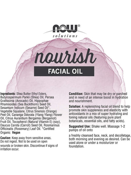 NOW Foods, Nourish Facial Oil, 1 fl oz