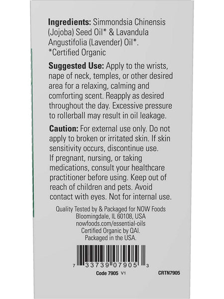 NOW Foods, Lavender Calming Essential Oil Blend, Organic Roll-On, 10 mL