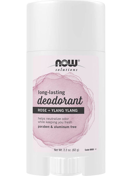 NOW Foods, Long-Lasting Deodorant Stick, Rose + Ylang Ylang, 2.2 oz