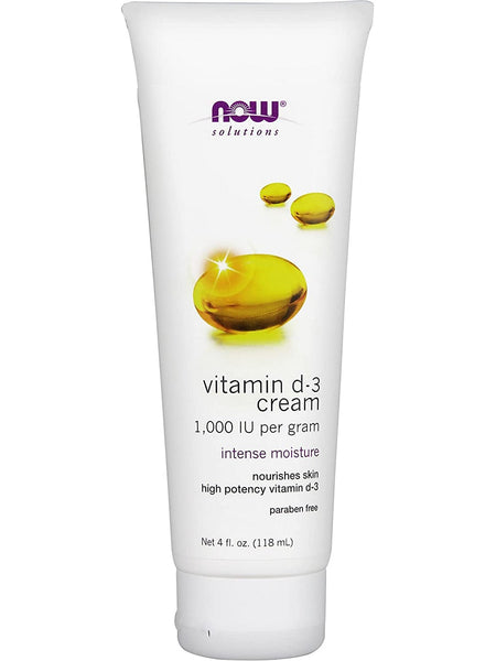 NOW Foods, Vitamin D-3 Cream 1,000 IU per gram, 4 fl oz