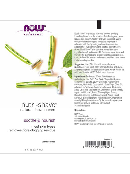 NOW Foods, Nutri-Shave™ Shave Cream, 8 fl oz