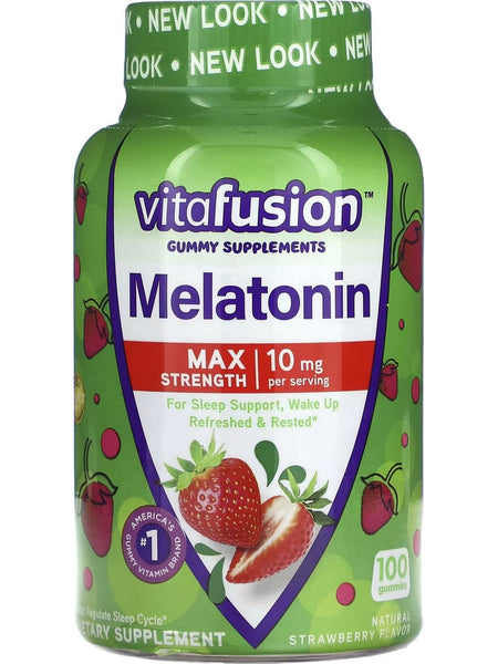 vitafusion, Melatonin, Max Strength, 10 mg, Natural Strawberry, 100 Gummies