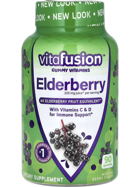 vitafusion, Elderberry, 225 mg, Natural Berry, 90 Gummies