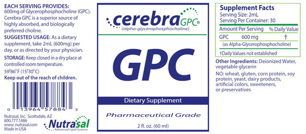 Nutrasal, Cerebera, GPC, 2 fl oz