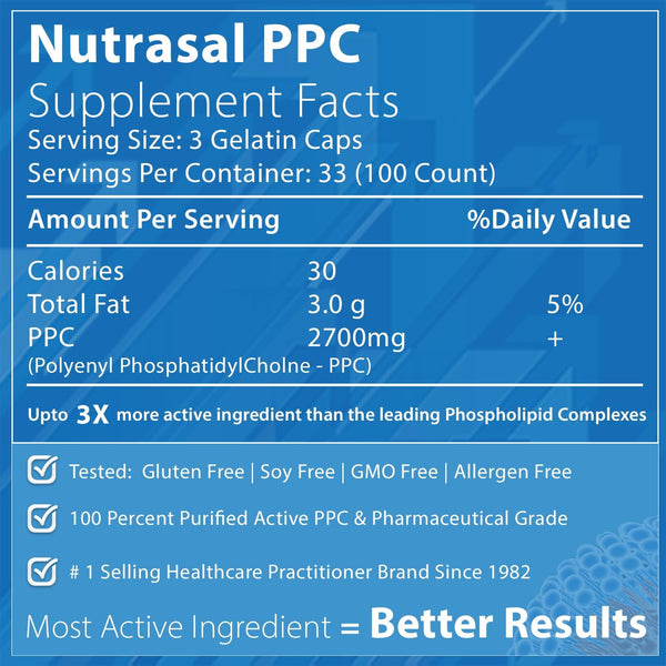 Nutrasal, PhosChol, PPC (polyenylphosphatidylcholine), 900 mg, 100 Gelatin Capsules