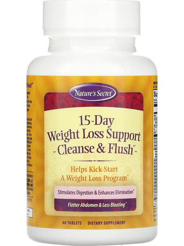 Nature's Secret, 15-Day Weight Loss Support Cleanse and Flush, 60 Tablets