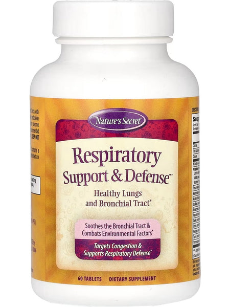 Nature's Secret, Respiratory Support & Defense, 60 Tablets