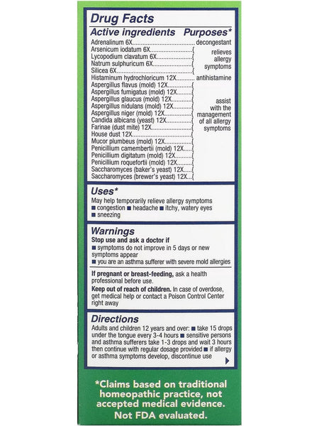 NaturalCare, bioAllers, Mold, Yeast and Dust, 1 fl oz