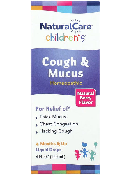 NaturalCare, Children's Cough and Mucus, 4 Months and Up, Natural Berry, 4 fl oz