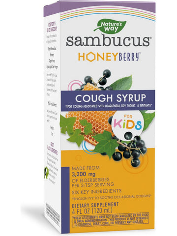 Nature's Way, Sambucus HoneyBerry Cough Syrup for Kids, 4 fl oz