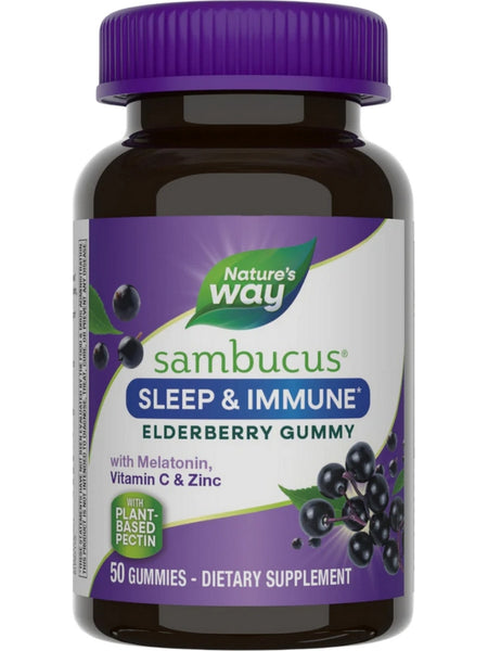 Nature's Way, Sambucus Sleep + Immune Gummies, 50 gummies