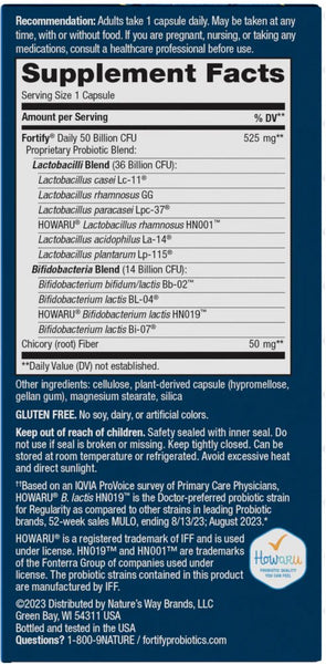 Nature's Way, Fortify® Daily Probiotic 50 Billion, 30 delayed-release capsules