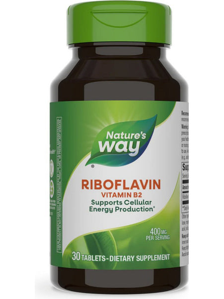 Nature's Way, Riboflavin Vitamin B2, 30 tablets