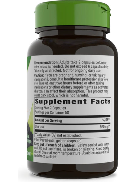 Nature's Way, Activated Charcoal, 100 capsules