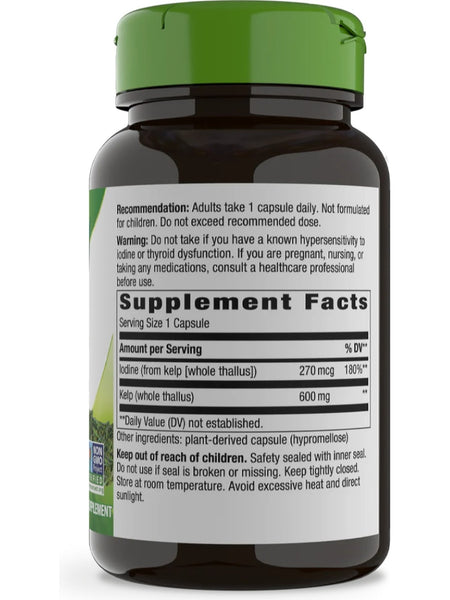 Nature's Way, Kelp, 600 mg, 100 Vegan Capsules