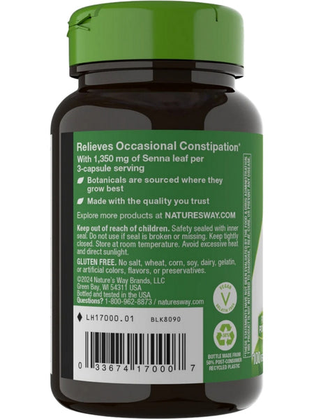 Nature's Way, Senna Leaves, 100 vegan capsules