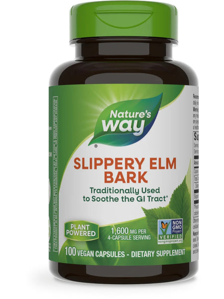 Nature's Way, Slippery Elm Bark, 100 vegan capsules