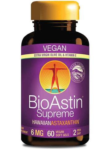 Nutrex Hawaii, BioAstin Supreme Hawaiian Astaxanthin, 6 mg, 60 Vegan Soft Gels
