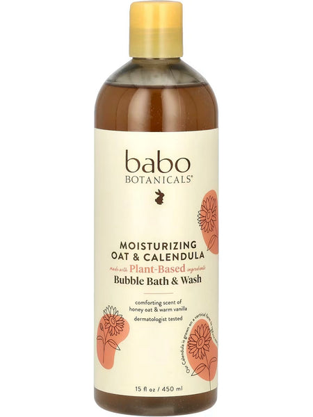 Babo Botanicals, Moisturizing Baby Bubble Bath & Wash, Oatmilk Calendula, 13.5 fl oz