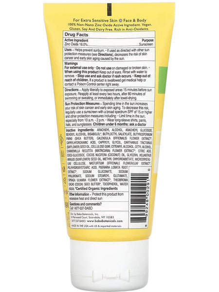 Babo Botanicals, 30 SPF Clear Zinc Sun Screen Lotion, Unscented, 3 fl oz