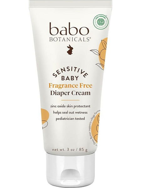 Babo Botanicals, Sensitive Baby, Zinc Diaper Cream-Fragrance Free, 3 oz