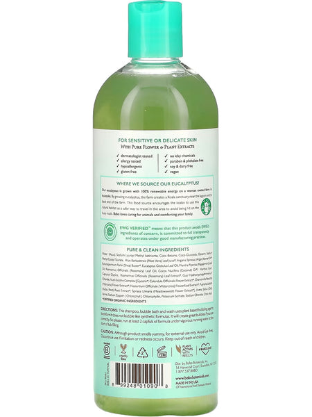 Babo Botanicals, Eucalyptus Remedy, Plant Based Shampoo Bubble Bath & Wash, 15 fl oz