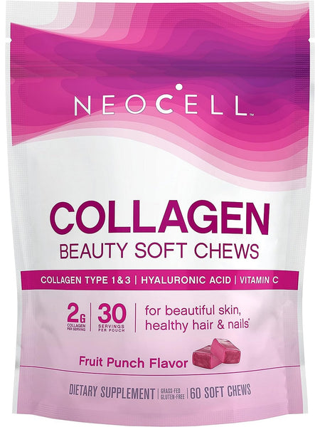 NeoCell, Collagen Beauty Soft Chews, Fruit Punch Flavor, 60 Soft Chews