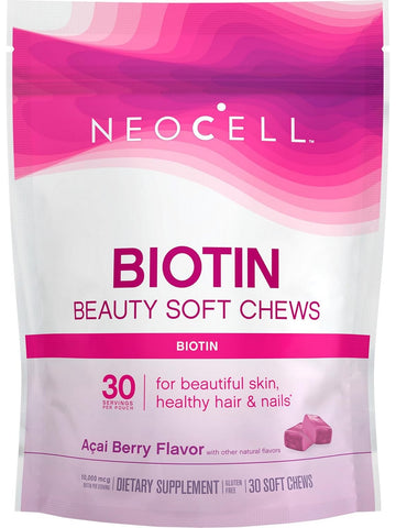 NeoCell, Biotin Beauty Soft Chews Acai, Berry, 30 Soft Chews