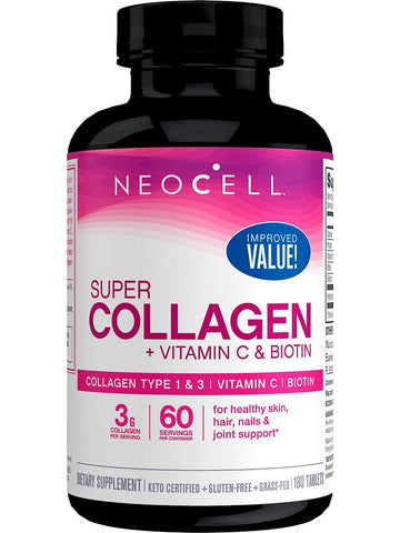 NeoCell, Super Collagen + Vitamin C and Biotin, 180 Tablets