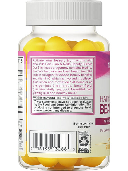 NeoCell, Hair, Skin, & Nails Beauty Builder Gummies, Lemon Flavor, 60 Gummies