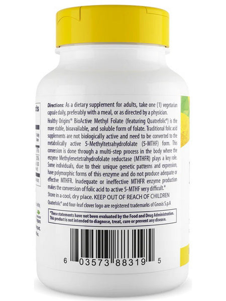 Healthy Origins, Bioactive Methyl Folate, 800 mcg, 120 Veggie Caps