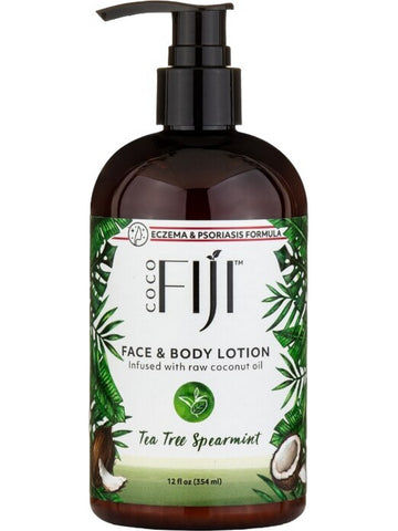 Organic Fiji, Face and Body Lotion, Tea Tree Spearmint, 12 fl oz