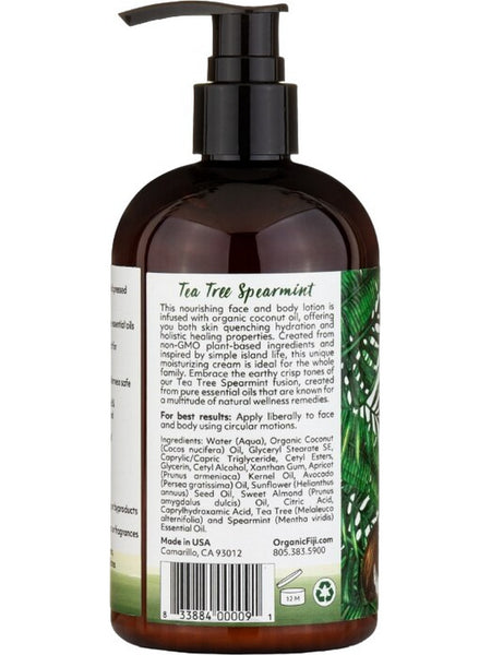 Organic Fiji, Face and Body Lotion, Tea Tree Spearmint, 12 fl oz