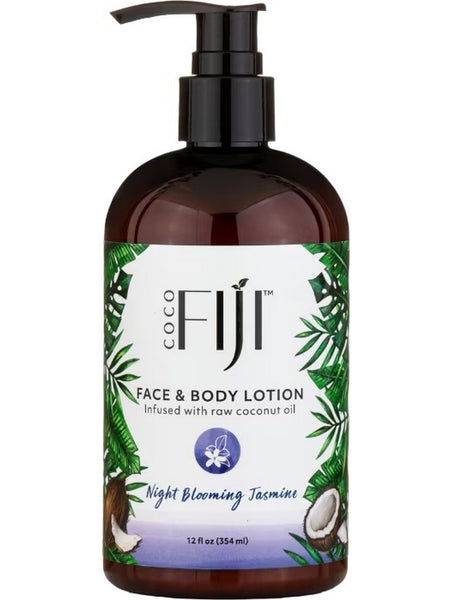 Organic Fiji, Face and Body Lotion, Night Blooming Jasmine, 12 fl oz