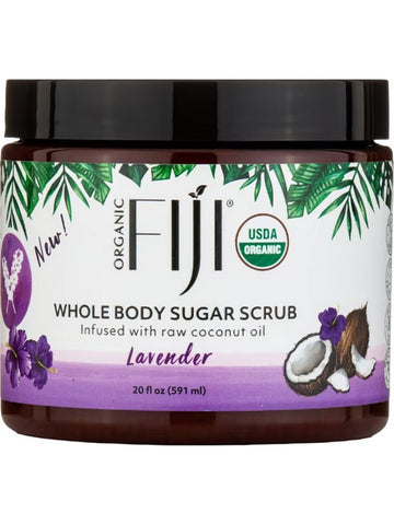 Organic Fiji, Whole Body Sugar Scrub, Lavender, 20 fl oz