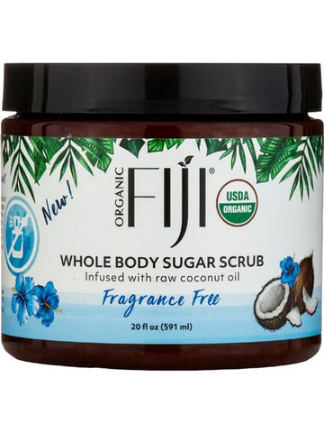 Organic Fiji, Whole Body Sugar Scrub, Fragrance Free, 20 fl oz