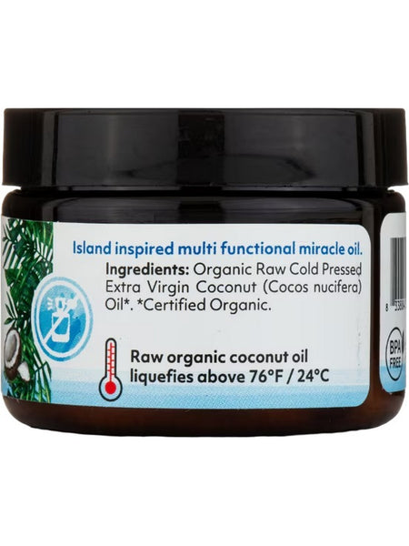 Organic Fiji, Raw Coconut Oil, Fragrance Free, 3 fl oz