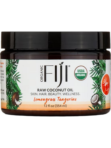 Organic Fiji, Raw Coconut Oil, Lemongrass Tangerine, 12 fl oz