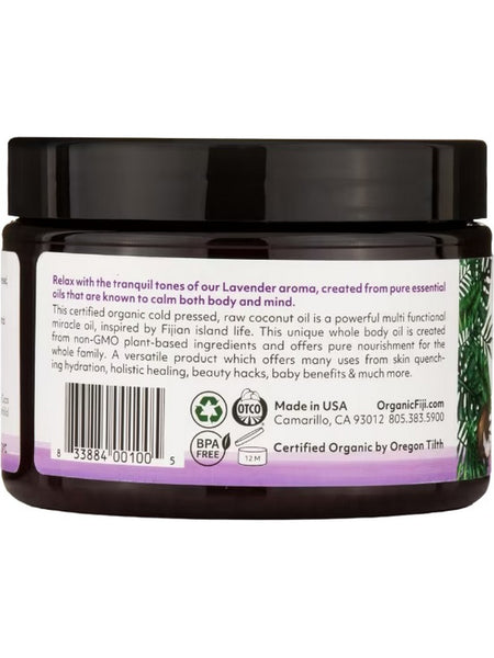 Organic Fiji, Raw Coconut Oil, Lavender, 12 fl oz