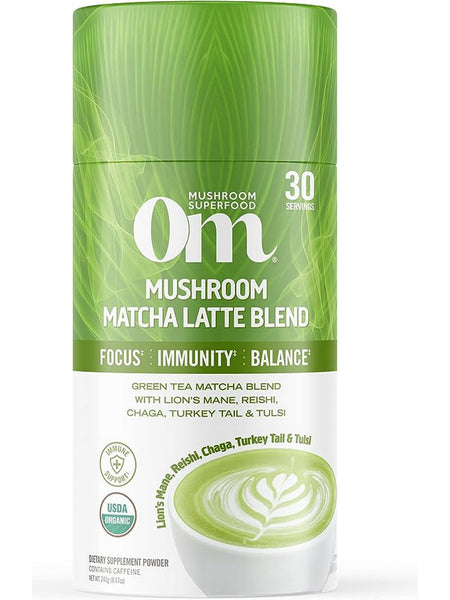 Om Mushroom Superfood, Mushroom Matcha Latte Blend, 8.47 oz