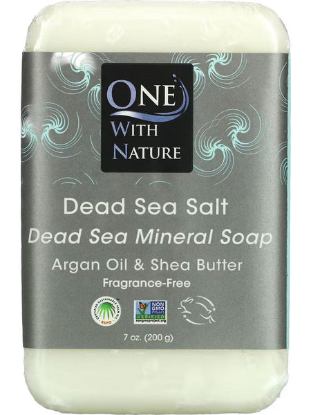 One With Nature, Dead Sea Salt Bar Soap, 7 oz