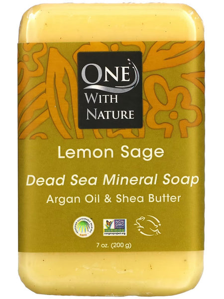 One With Nature, Lemon Sage Bar Soap, 7 oz