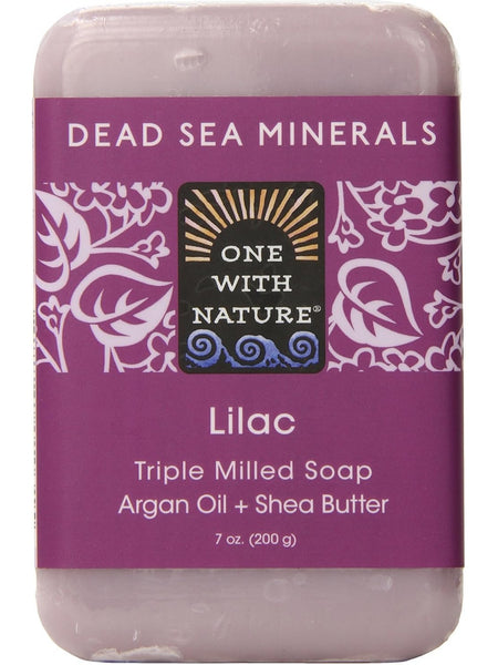 One With Nature, Dead Sea Mineral Bars, Lilac, 7 oz