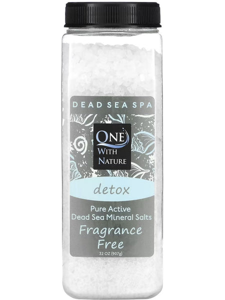 One With Nature, Dead Sea Bath Salts, Fragrance Free, 32 oz